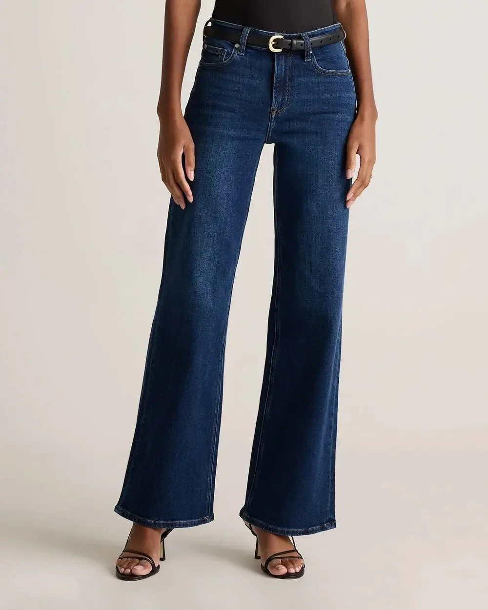 NWOT Bella Stretch Wide Leg Jeans High Rise Denim Midnight Blue Women's Size 29